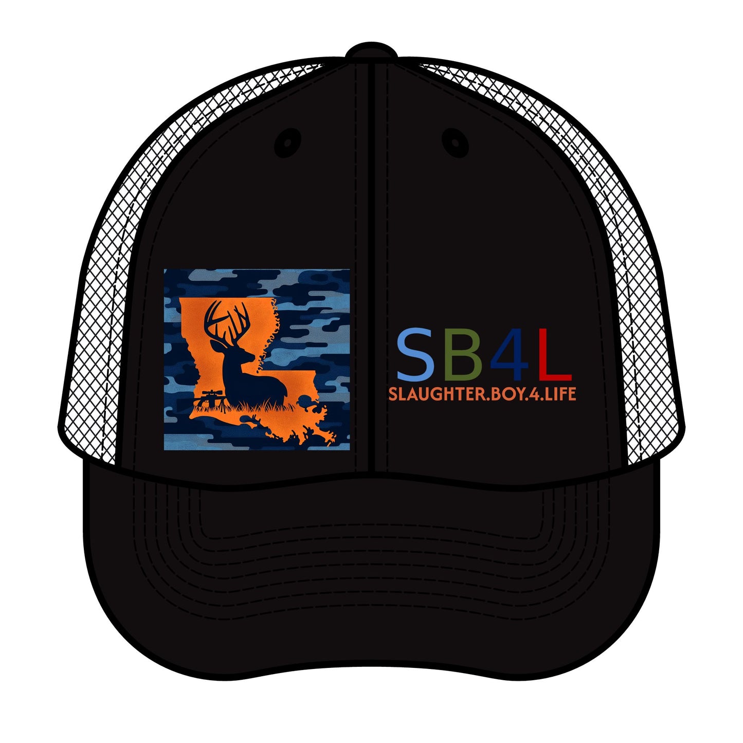 Retro Trucker Hat with Louisiana Camo Design with Deer | SB4L